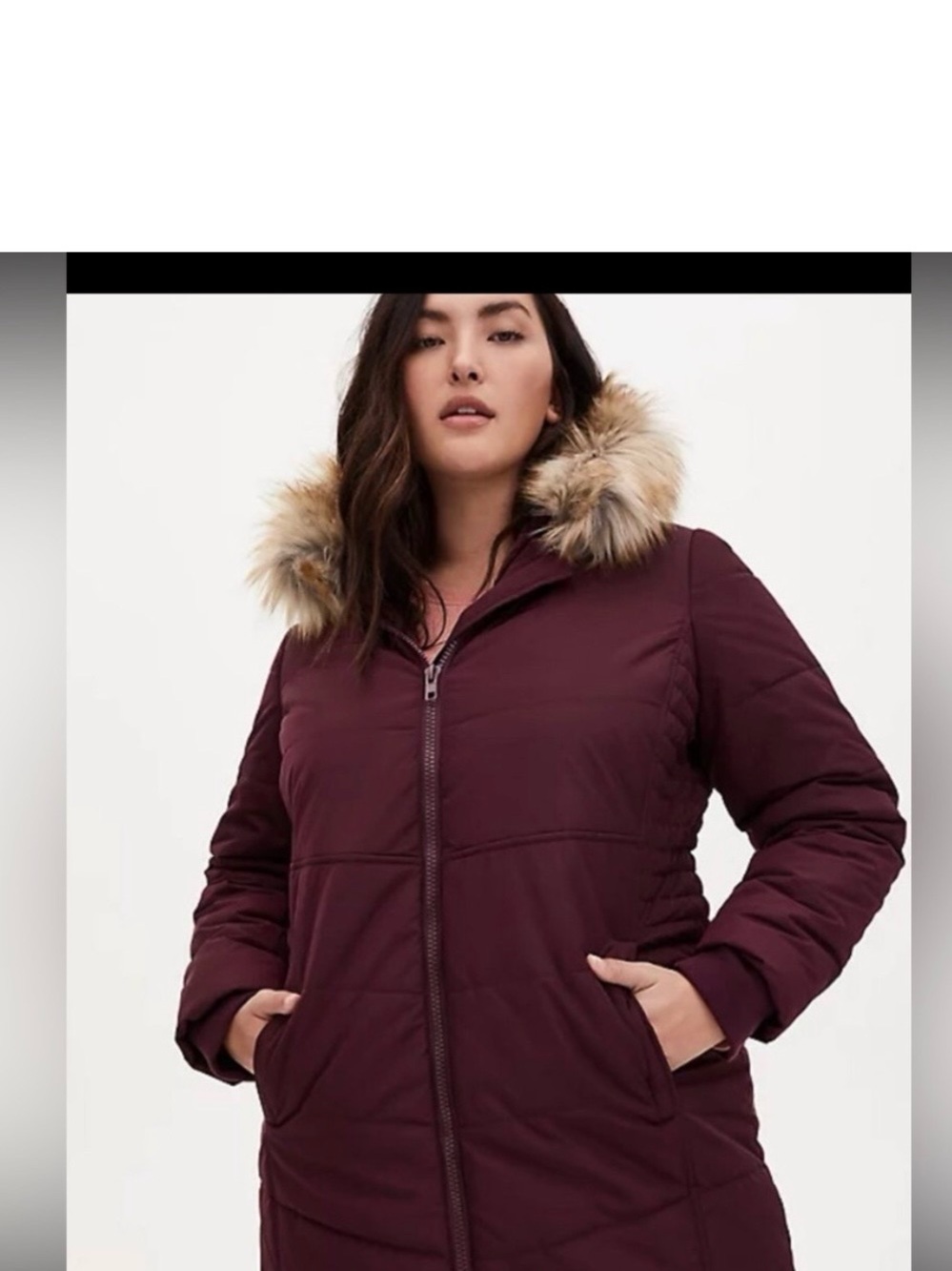 Torrid flare puffer burgundy coat size 1